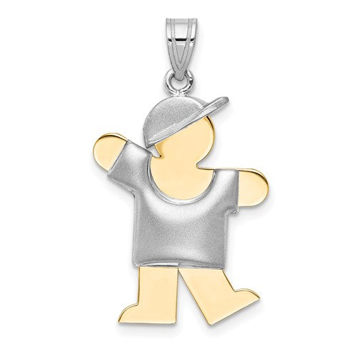 14k-two-tone-puffed-boy-w-hat-on-left-engravable-charm-SolomonJeweler-Wichita-KS-CustomJewelry