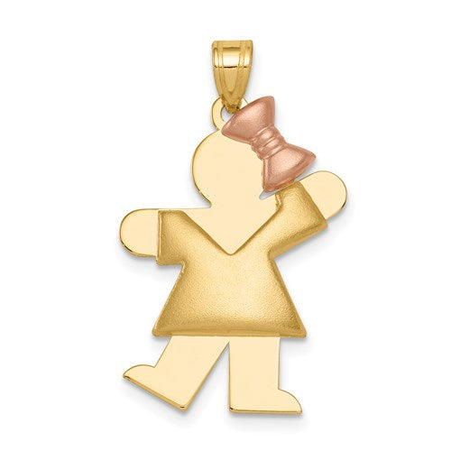 14k-two-tone-puffed-girl-with-bow-on-right-engravable-charm-SolomonJeweler-Wichita-KS-CustomJewelry
