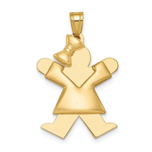 14k-puffed-girl-w-bow-on-left-engravable-charm-SolomonJeweler-Wichita-KS-CustomJewelry