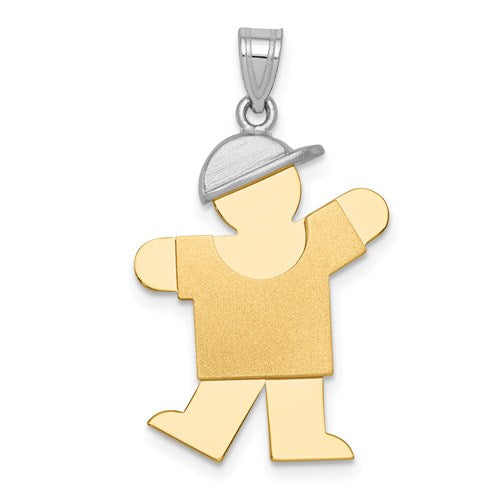 14k-two-tone-large-boy-w-hat-on-left-engravable-charm-SolomonJeweler-Wichita-KS-CustomJewelry