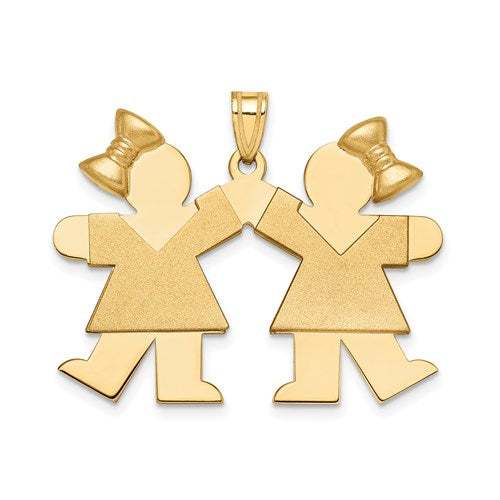14k-solid-engravable-large-double-girls-with-bows-charm-SolomonJeweler-Wichita-KS-CustomJewelry