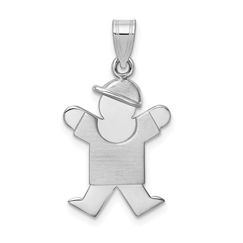14k-white-gold-small-boy-w-hat-on-right-engravable-charm-SolomonJeweler-Wichita-KS-CustomJewelry