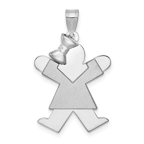 14k-white-gold-medium-girl-w-bow-on-left-engravable-charm-SolomonJeweler-Wichita-KS-CustomJewelry