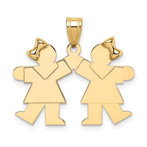 14k-solid-engravable-small-double-girls-charm-SolomonJeweler-Wichita-KS-CustomJewelry
