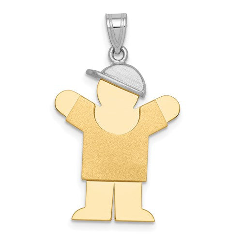 14k-two-tone-large-boy-with-hat-on-right-engravable-charm-SolomonJeweler-Wichita-KS-CustomJewelry