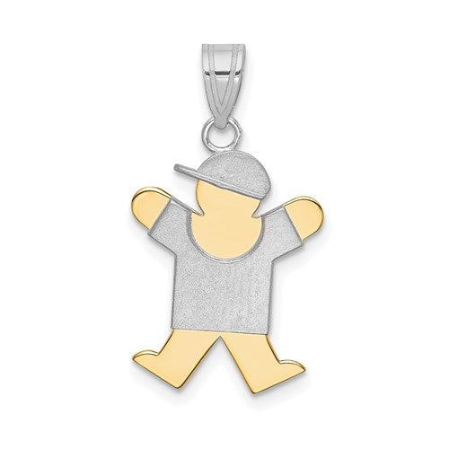 14k-two-tone-small-boy-with-hat-on-right-engravable-charm-SolomonJeweler-Wichita-KS-CustomJewelry