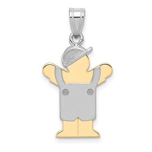 14k-two-tone-small-boy-with-hat-on-left-engravable-charm-SolomonJeweler-Wichita-KS-CustomJewelry