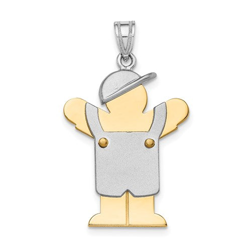 14k-two-tone-large-boy-with-hat-on-left-engravable-charm-SolomonJeweler-Wichita-KS-CustomJewelry