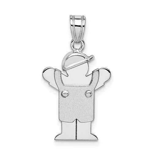 14k-white-gold-small-boy-with-hat-on-left-engravable-charm-SolomonJeweler-Wichita-KS-CustomJewelry