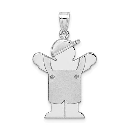 14k-white-gold-medium-boy-with-hat-on-left-engravable-charm-SolomonJeweler-Wichita-KS-CustomJewelry