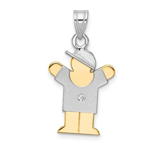 14k-two-tone-aa-diamond-kid-pendant-SolomonJeweler-Wichita-KS-CustomJewelry