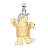 14k-two-tone-puffed-boy-with-hat-on-left-engravable-charm-SolomonJeweler-Wichita-KS-CustomJewelry