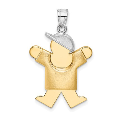 14k-two-tone-puffed-boy-with-hat-on-right-engravable-charm-SolomonJeweler-Wichita-KS-CustomJewelry
