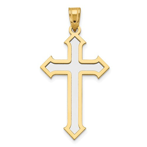 14k-two-tone-passion-cross-pendant-SolomonJeweler-Wichita-KS-CustomJewelry