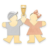 14k-tri-color-small-boy-on-left-and-girl-on-right-engravable-charm-SolomonJeweler-Wichita-KS-CustomJewelry