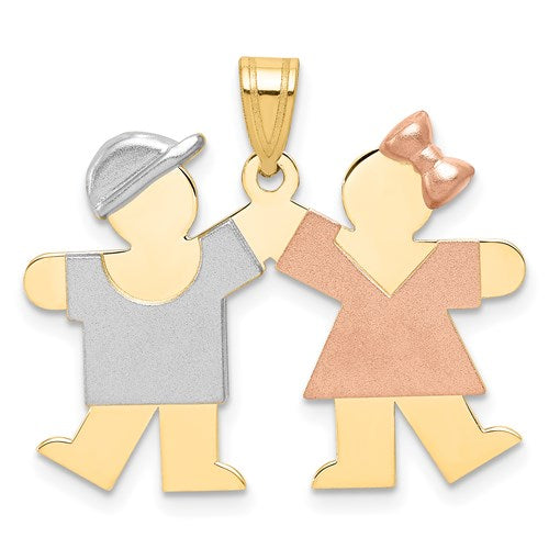 14k-tri-color-small-boy-on-left-and-girl-on-right-engravable-charm-SolomonJeweler-Wichita-KS-CustomJewelry
