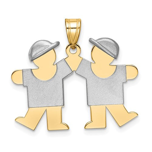 14k-two-tone-small-double-boys-engravable-charm-SolomonJeweler-Wichita-KS-CustomJewelry