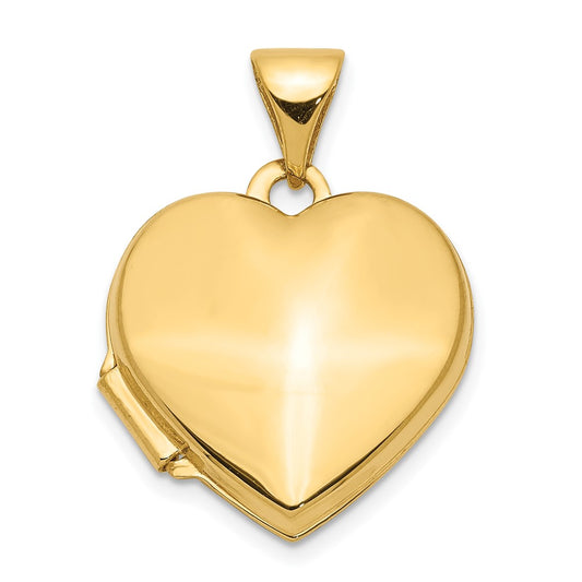 14k Plain 15mm Heart Locket - Solomon Jewelers