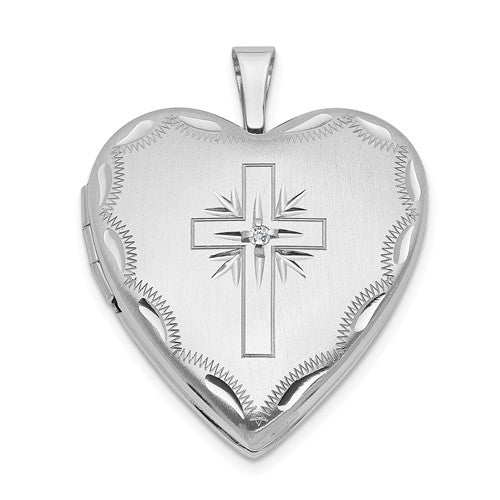 14k-white-gold-20mm-diamond-satin-d-c-cross-heart-locket-SolomonJeweler-Wichita-KS-CustomJewelry