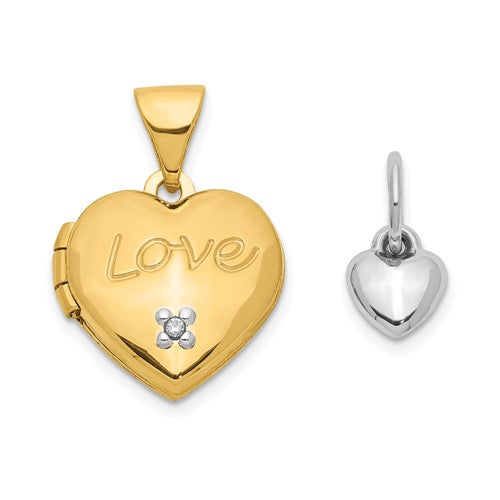 14k-two-toned-12mm-diamond-love-w-heart-charm-heart-locket-SolomonJeweler-Wichita-KS-CustomJewelry
