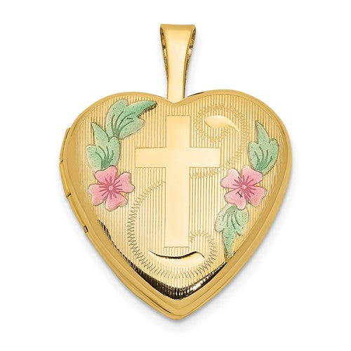 14ky-16mm-with-enamel-floral-cross-heart-locket-SolomonJeweler-Wichita-KS-CustomJewelry