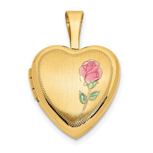 14k-12mm-satin-with-enamel-rose-heart-locket-SolomonJeweler-Wichita-KS-CustomJewelry