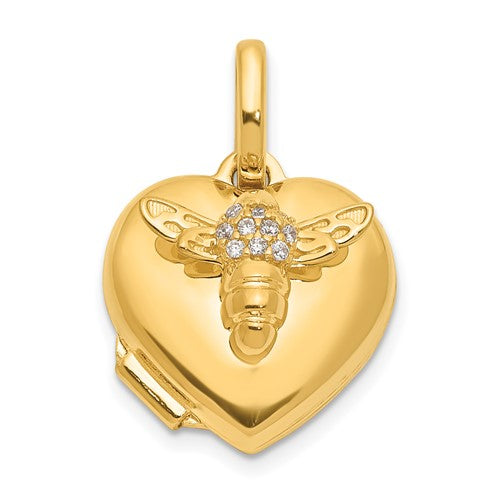 14k-polished-cz-bee-heart-12mm-locket-SolomonJeweler-Wichita-KS-CustomJewelry