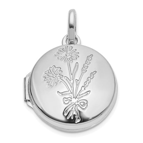 14k-white-gold-polished-floral-16mm-granddaughter-reversible-round-locket-SolomonJeweler-Wichita-KS-CustomJewelry