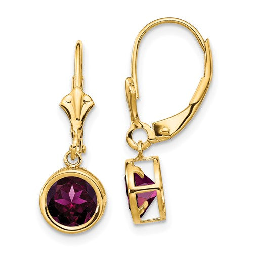 14k-6mm-rhodolite-garnet-leverback-earring-SolomonJeweler-Wichita-KS-CustomJewelry