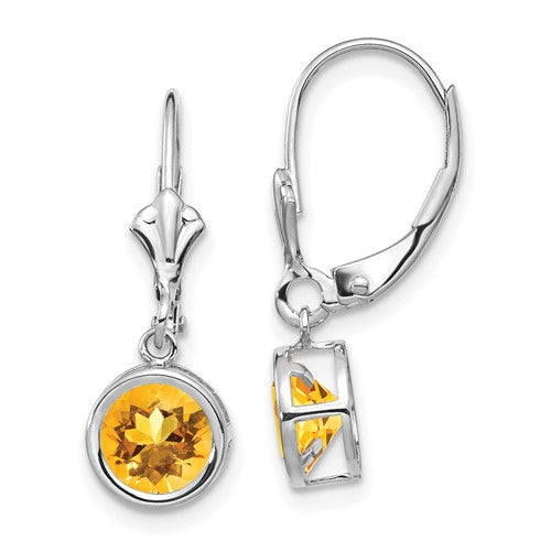14k-white-gold-6mm-citrine-leverback-earrings-SolomonJeweler-Wichita-KS-CustomJewelry