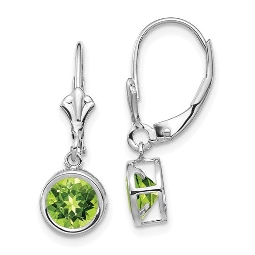 14k-white-gold-6mm-peridot-leverback-earrings-SolomonJeweler-Wichita-KS-CustomJewelry