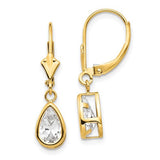 14k-8x5mm-pear-cubic-zirconia-leverback-earrings-SolomonJeweler-Wichita-KS-CustomJewelry