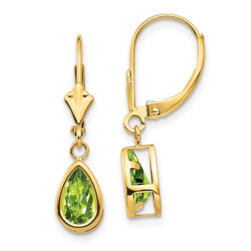 14k-8x5mm-pear-peridot-leverback-earrings-SolomonJeweler-Wichita-KS-CustomJewelry