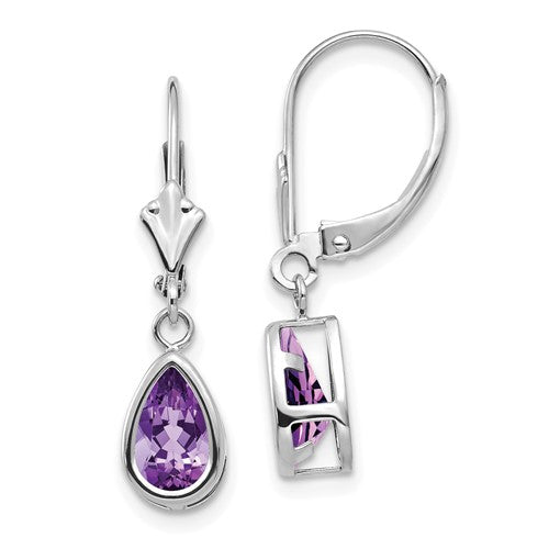 14k-white-gold-8x5mm-pear-amethyst-leverback-earrings-SolomonJeweler-Wichita-KS-CustomJewelry