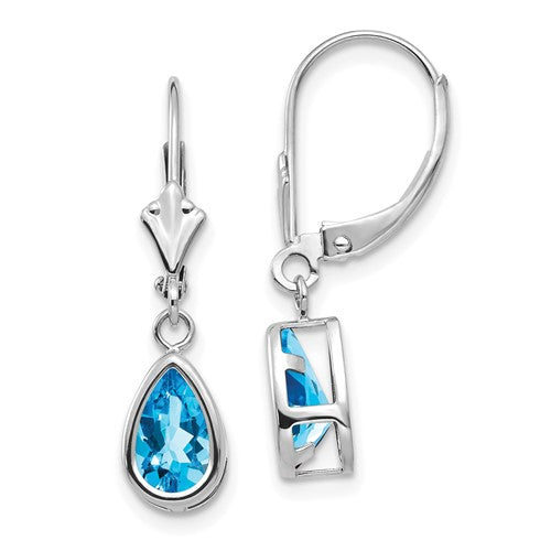 14k-white-gold-8x5mm-pear-blue-topaz-leverback-earrings-SolomonJeweler-Wichita-KS-CustomJewelry