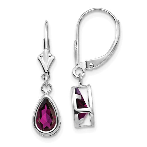 14k-white-gold-8x5mm-pear-rhodolite-garnet-leverback-earrings-SolomonJeweler-Wichita-KS-CustomJewelry