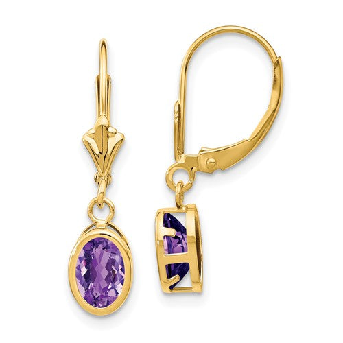 14k-7x5mm-oval-amethyst-leverback-earrings-SolomonJeweler-Wichita-KS-CustomJewelry