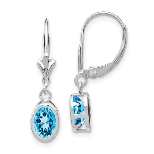 14k-white-gold-7x5mm-oval-blue-topaz-leverback-earrings-SolomonJeweler-Wichita-KS-CustomJewelry