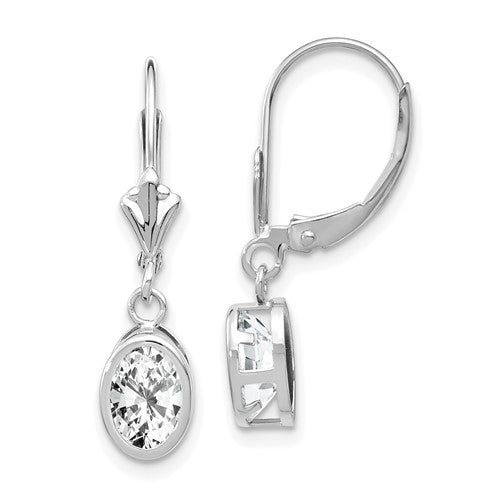 14k-white-gold-7x5mm-oval-cubic-zirconia-leverback-earrings-SolomonJeweler-Wichita-KS-CustomJewelry