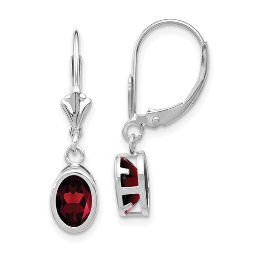 14k-white-gold-7x5mm-oval-garnet-leverback-earrings-SolomonJeweler-Wichita-KS-CustomJewelry