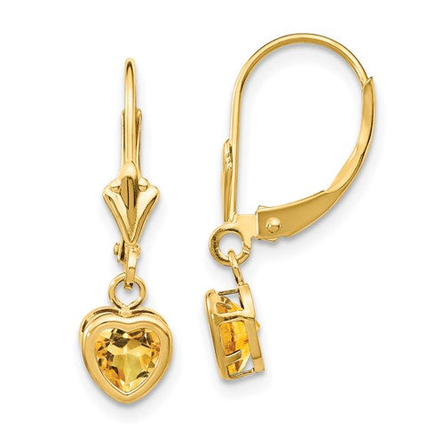14k-5mm-heart-citrine-earrings-SolomonJeweler-Wichita-KS-CustomJewelry