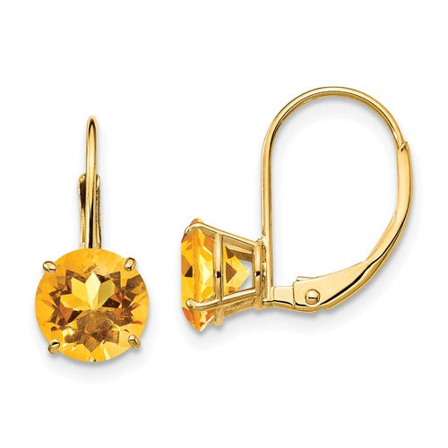 14k-7mm-citrine-leverback-earrings-SolomonJeweler-Wichita-KS-CustomJewelry