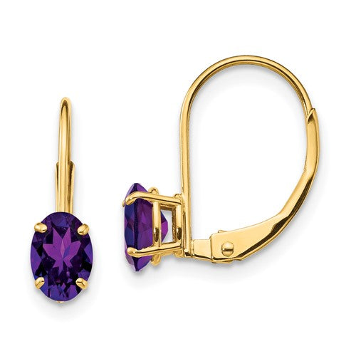 14k-6x4mm-oval-amethyst-leverback-earrings-SolomonJeweler-Wichita-KS-CustomJewelry