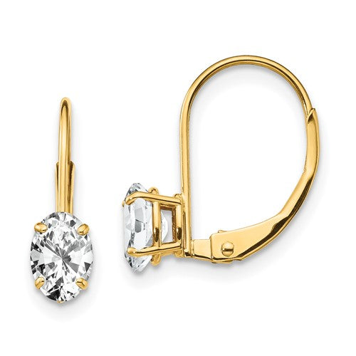 14k-6x4mm-oval-cubic-zirconia-leverback-earrings-SolomonJeweler-Wichita-KS-CustomJewelry
