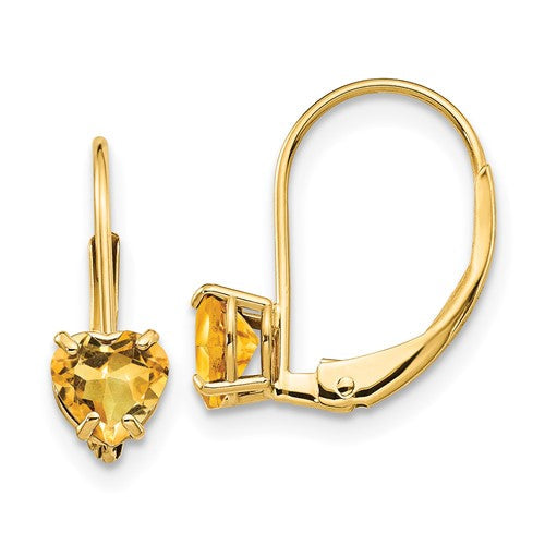 14k-5mm-heart-citrine-leverback-earrings-SolomonJeweler-Wichita-KS-CustomJewelry