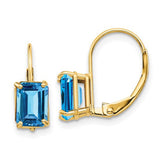 14k-7x5mm-emerald-cut-blue-topaz-leverback-earrings-SolomonJeweler-Wichita-KS-CustomJewelry