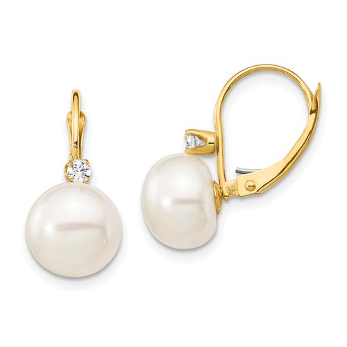 14k-10-11mm-white-button-fwc-pearl-10ct-diamond-leverback-earrings-SolomonJeweler-Wichita-KS-CustomJewelry