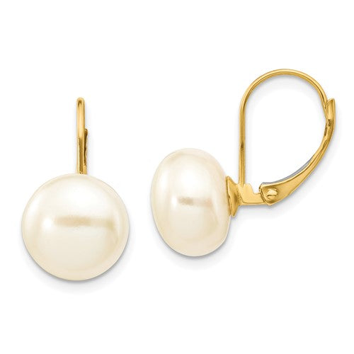 14k-10-11mm-white-button-freshwater-cultured-pearl-leverback-earrings-SolomonJeweler-Wichita-KS-CustomJewelry