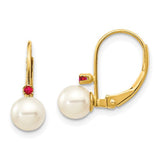 14k-5-5-5mm-white-round-fw-cultured-pearl-ruby-leverback-earrings-SolomonJeweler-Wichita-KS-CustomJewelry