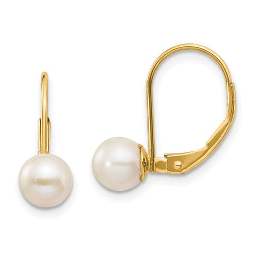 14k-6-7mm-white-round-freshwater-cultured-pearl-leverback-earrings-SolomonJeweler-Wichita-KS-CustomJewelry